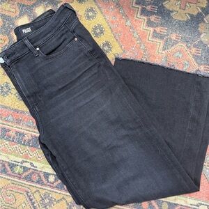Paige Black wide leg ankle Denim Jeans